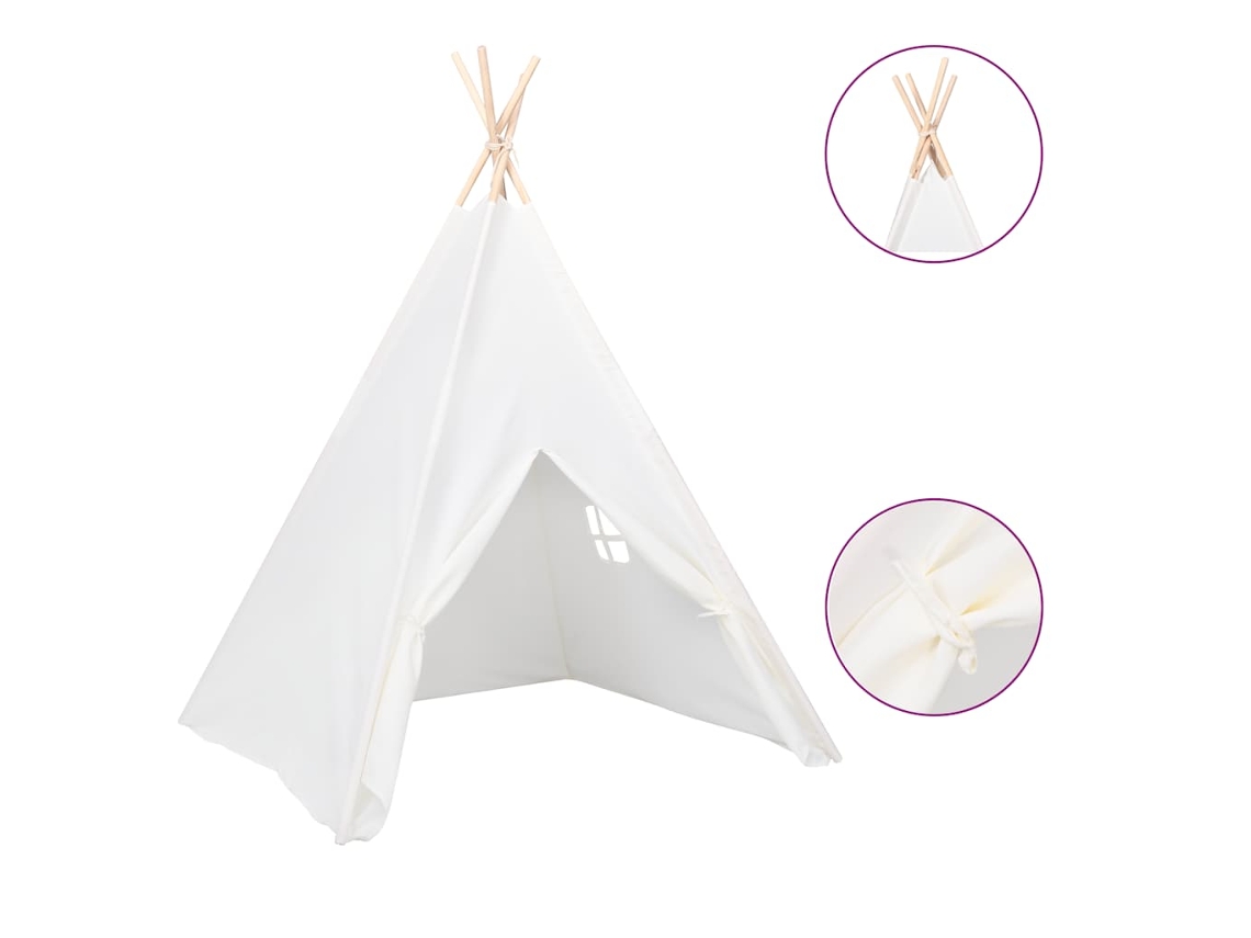 Tienda de campaña infantil VIDAXL Blanco Madera