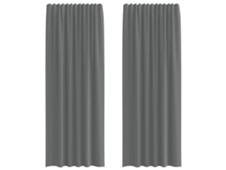 Maison Exclusive - Cortinas De Voile Con Ojales Para Barra, 2 Unidades, Gris Oscuro