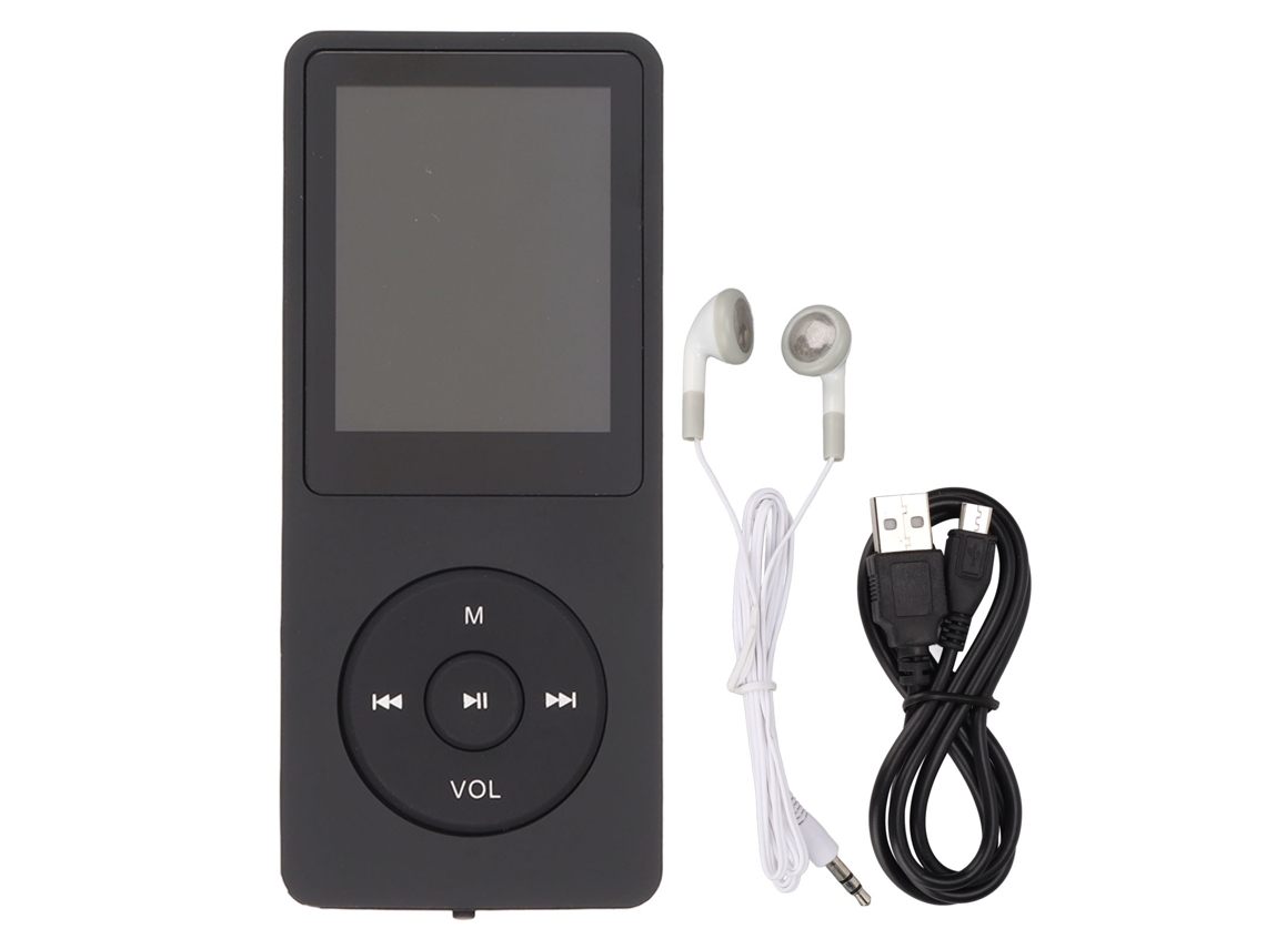 Reproductor Mp3 Con Pantalla De 1.8 Pulgadas 64gb Reproductor De Música Portátil Multifuncional Negro