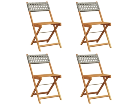 Conjunto 4 Silla De Jardín VIDAXL Gris Madera