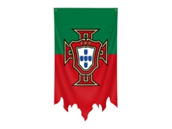 Bandera Portugal Borde Desgarrado, Tela Resistente, Ojales Metálicos Para Decorar Paredes Y Bares Deportivos.
