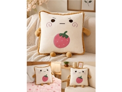 Almohada Manta Fresa Off-white Suave Aterciopelada 38x38cm