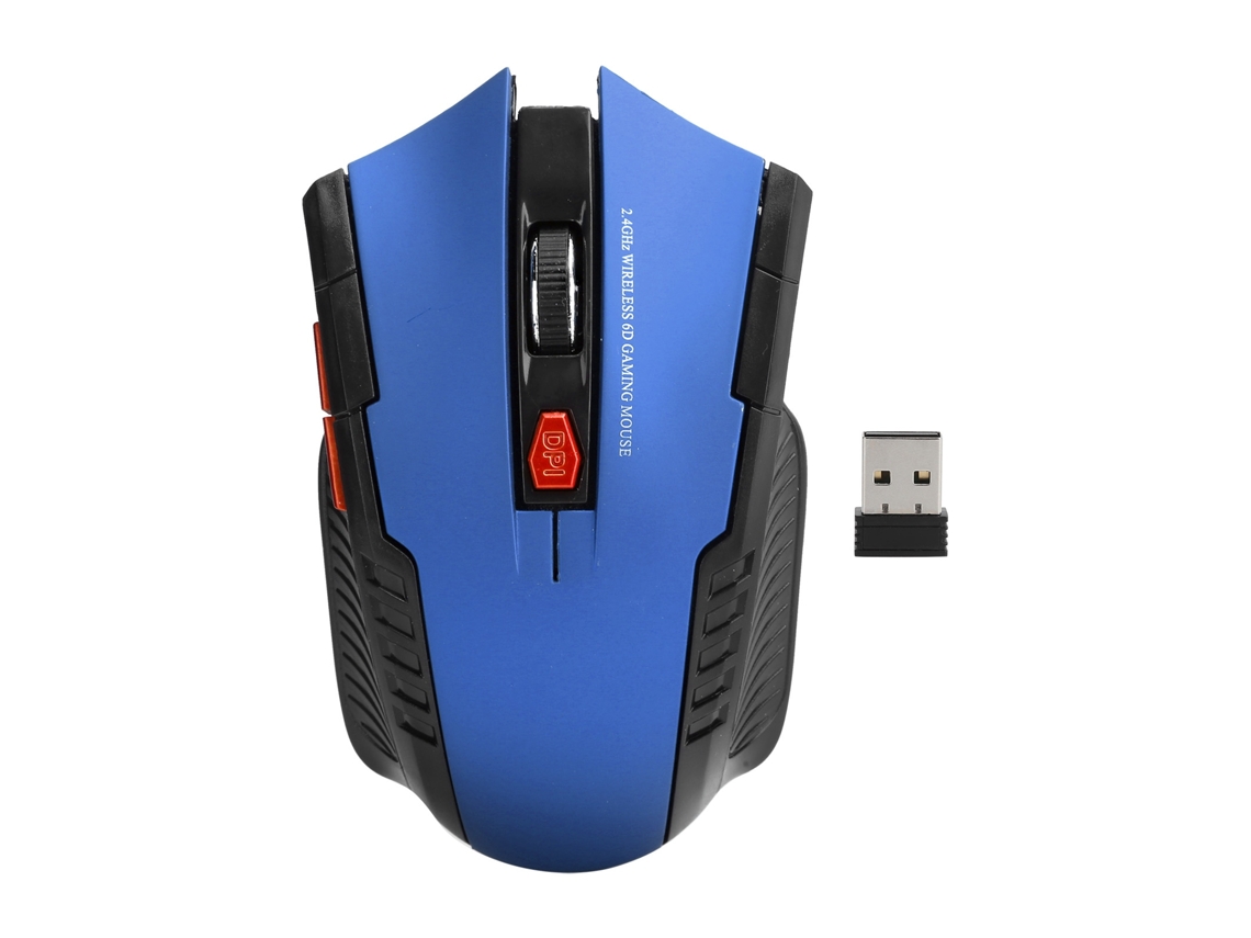 Mouse Sem Fio 2.4g Óptico Ajustável 3 Níveis Dpi Com Receptor Usb Para Computador Azul