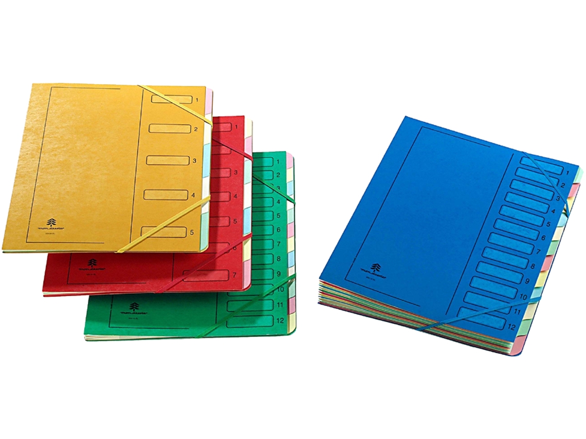 Carpeta de Archivo EXTENDOS 223 Hecha de Cartón 12 Compartimentos Roja