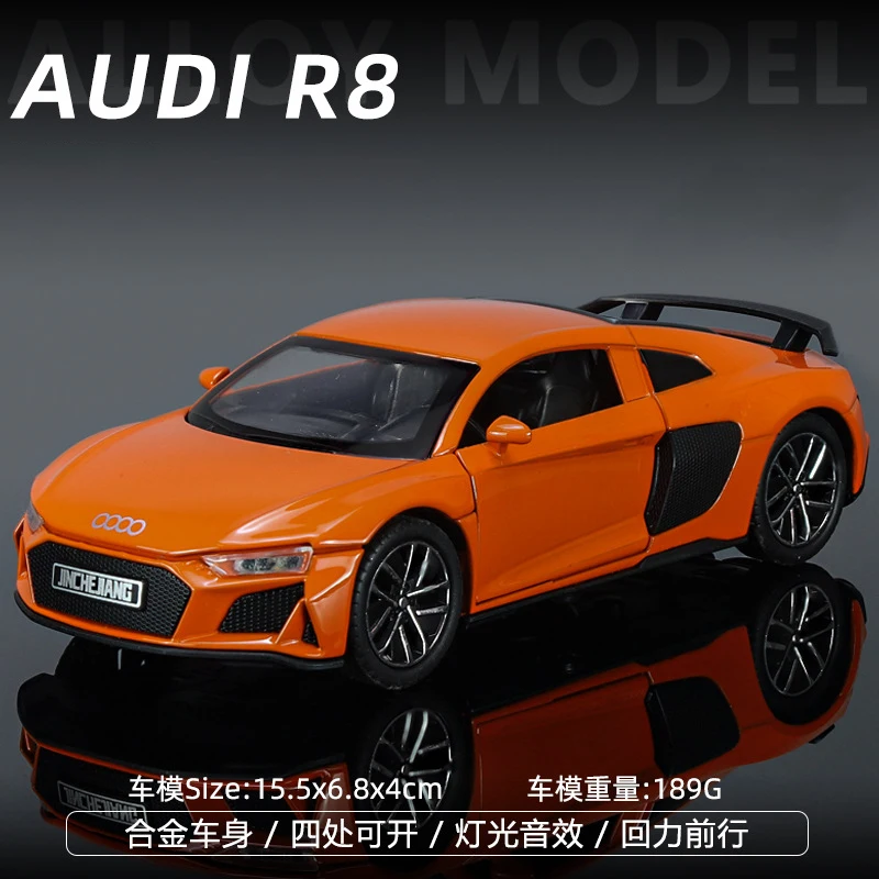 (naranja) Modelo De Coche De Juguete De Aleación Supercar A Escala 1:32, Fundición A Presión De Metal.