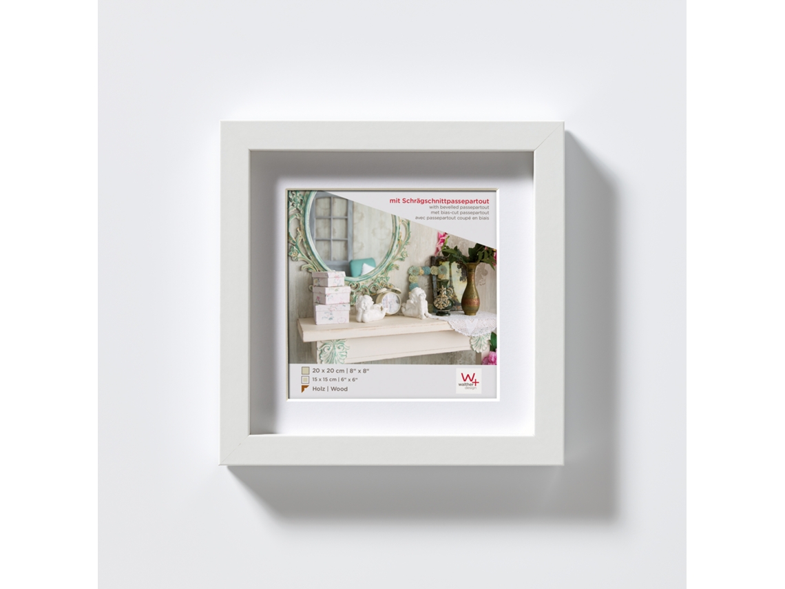 Marco Estocolmo 3D Madera Tamaño 020X020 Cm Blanco