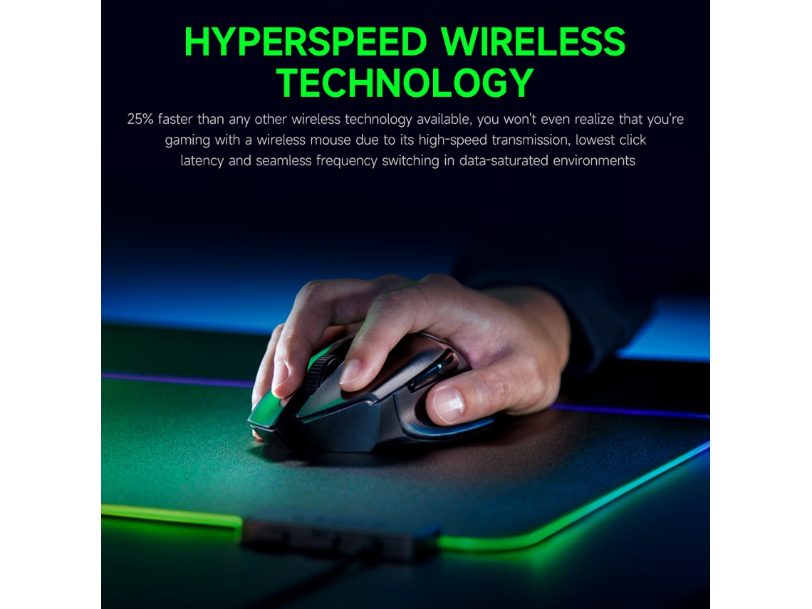Ratón Inalámbrico Razer Basilisk X Hyperspeed Modo Dual 16000 Dpi 6 Botones Programables Para Juegos