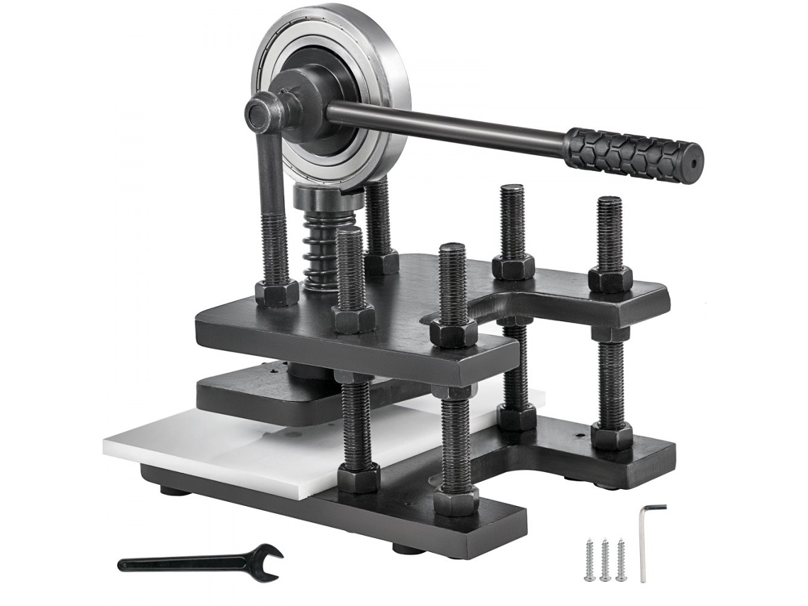 Máquina cortadora manual para cuero, plástico y caucho con estructura reforzada Tekmaquinas
