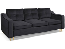 VENTE-UNIQUE.PT Sofá Cama 3 Plazas VENTE-UNIQUE Soreni (Gris - 226x94x87 cm)