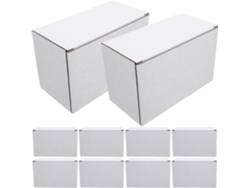 Cajas De Papel Blanco Sin Pegamento Ni Cinta Adhesiva, Paquete De 10 Unidades Para Embalaje Y Transporte.