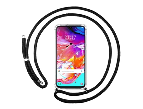 Carcasa Samsung Galaxy A70 TUMUNDOSMARTPHONE Colgante Negro