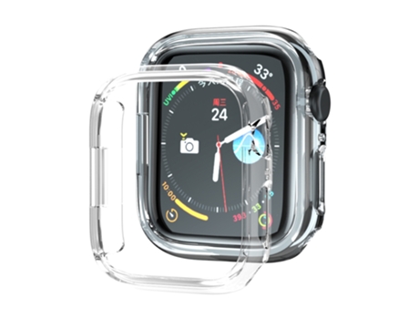 Funda protectora de reloj hueco galvanizado para Apple Watch Series 8/7, pieza de 41 mm (transparente)