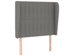 Maison Exclusive - Cabecero Con Orejas De Tela Gris Oscuro 83x23x118/128 Cm
