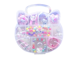 Conjunto De 15 Accesorios Para El Cabello Para Niñas - Lindo Gatito - Collar, Pulsera, Pinzas Para El Cabello Ligeras Para Niñas