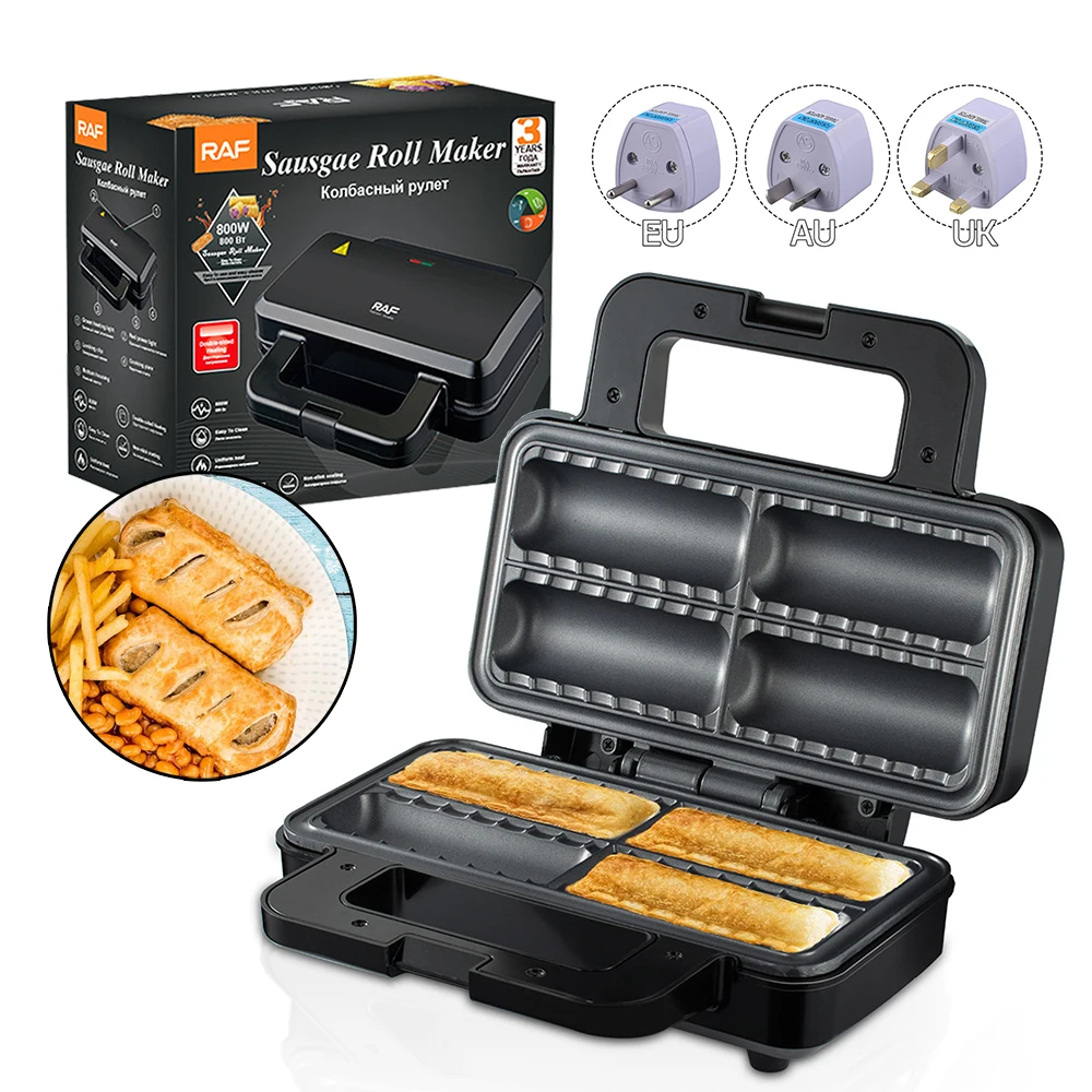Máquina Para Hacer Rollos De Salchicha De 800 W, Máquina Multifuncional Para El Hogar Para Burritos, Pasteles, Postres, Perritos Calientes Y Pan, Máquina Antiadherente Para Desayunos, Máquina Para Fiestas Infantiles.