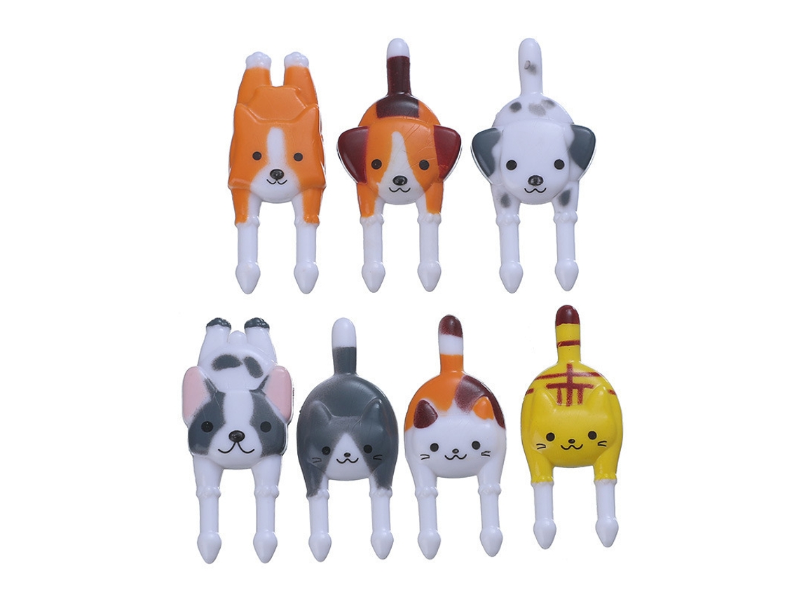 Palillos De Fruta Animales Adorables - 14 Unidades, Perro, Gato, Decoración De Cumpleaños Y Fiesta