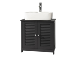 Armario para el Debajo del Lavado SoBuy FRG237-DG con 2 Puertas y 2 estantes Interior 60 x 35 x 58 cm Gris
