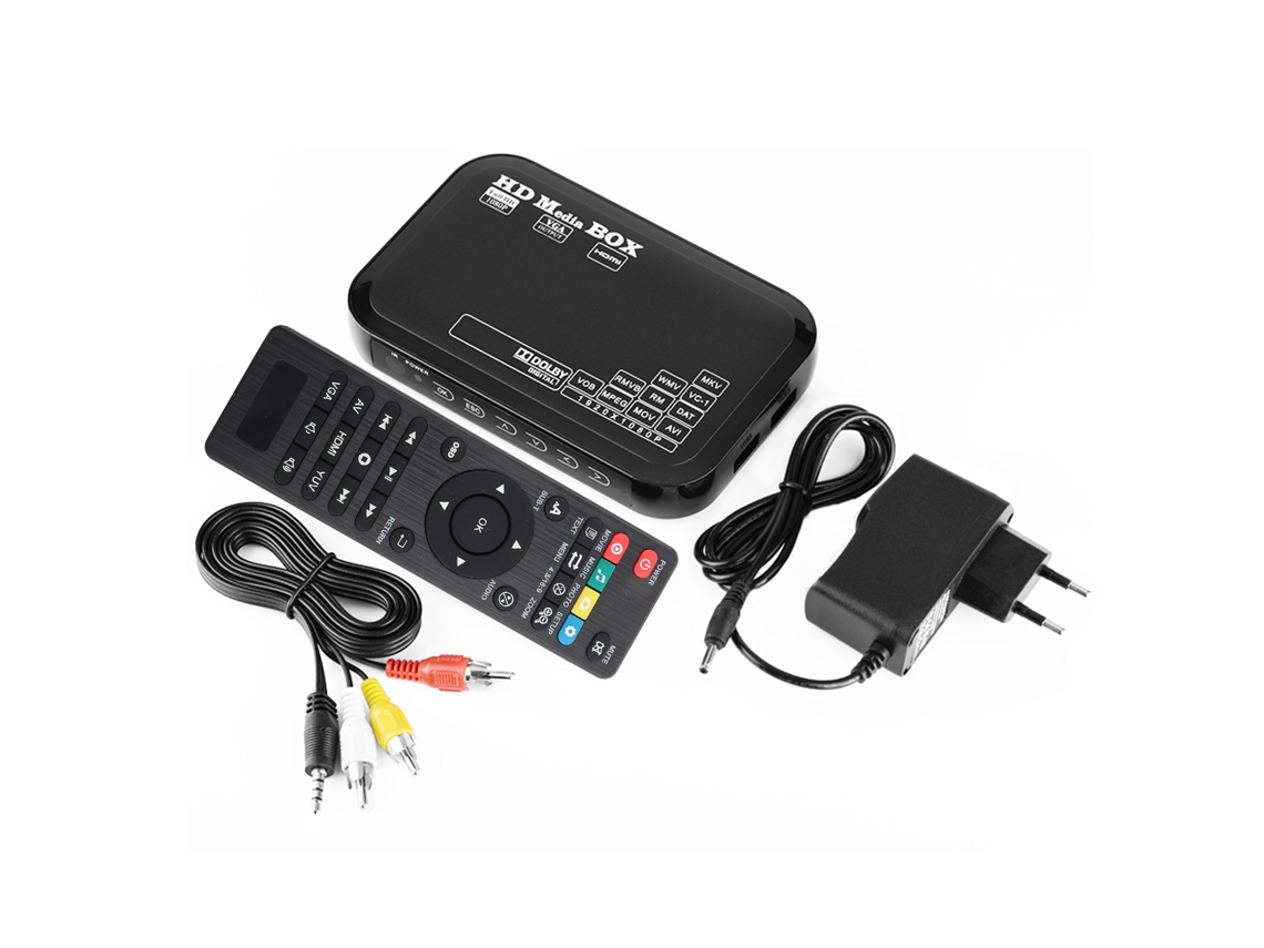 Reproductor Multimedia Mini Box Full Hd 1080p Compatible Con Mmc, Rmvb, Mp3, Avi, Mkv, Usb Y Hdmi.