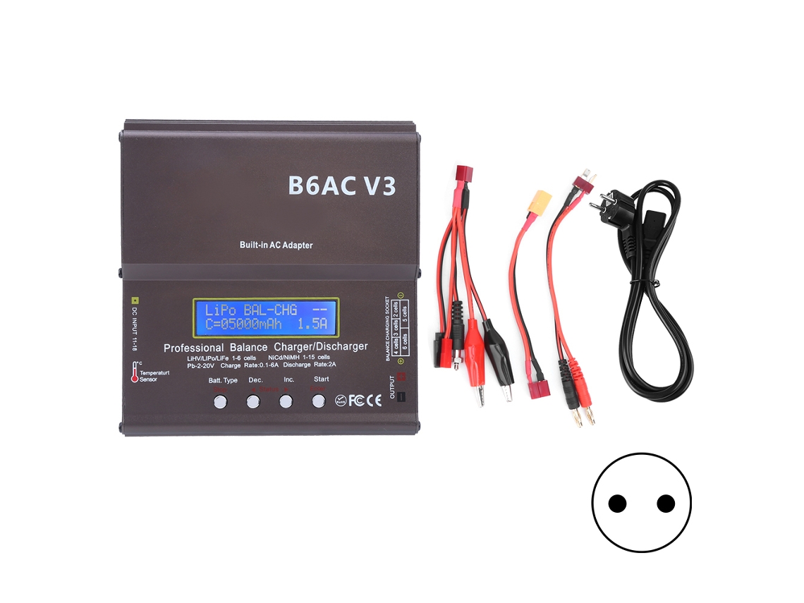 Cargador inteligente balanceador de 80 W para baterías Ni-MH Ni-Cd, modelo B6ACV3
