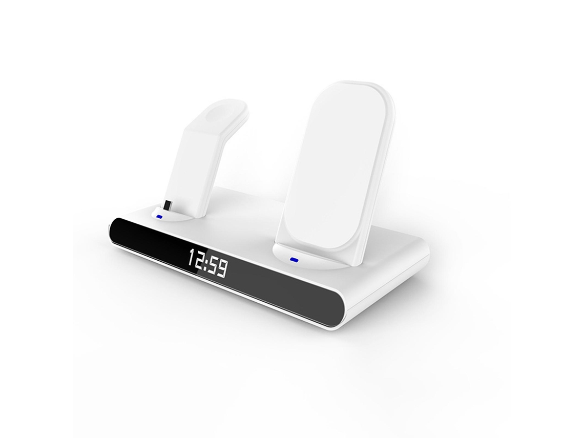 Cargador inalámbrico rápido multifuncional con reloj digital LED, auriculares portátiles, reloj inteligente, carga de bicicletas eléctricas Ly