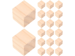 20 Piezas De Bloques Cuadrados Naturales, Cubos, Juegos Educativos De Manualidades (no Requieren Bricolaje)