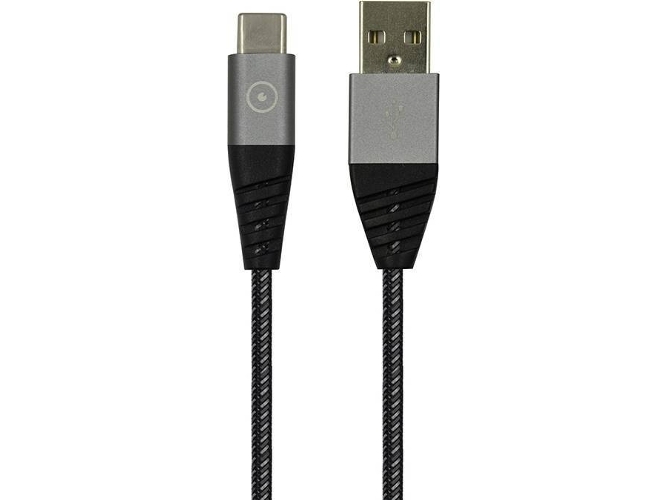Cable MUVIT Tiger (USB - USB-C - 1.2 m - Gris) — USB - USB-C | 1.2 m