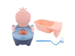 Assento Sanitário Dobrável Para Crianças Anti-deslizante Com Almofada Pu E Braços De Apoio Rosa E Azul