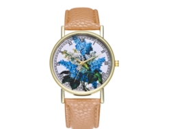 Elegante Reloj De Cuarzo Retro De Cuero Para Hombre/mujer, Color Crema.
