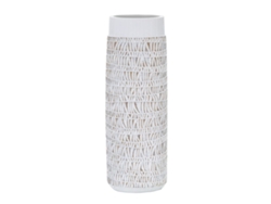 Florero Poliresina Nairobi Ovalado Cm 19x12x50 Unico / Lavado Blanco