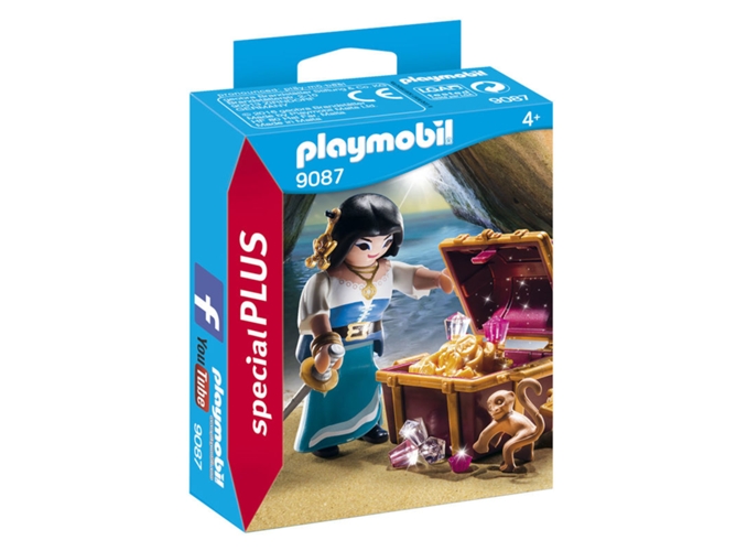 PLAYMOBIL Special Plus: Pirata con tesoro - 9087 (Edad Mínima: 4)