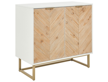 Cómoda blanco/madera clara/dorado 80 x 40 cm BELIANI Alaska