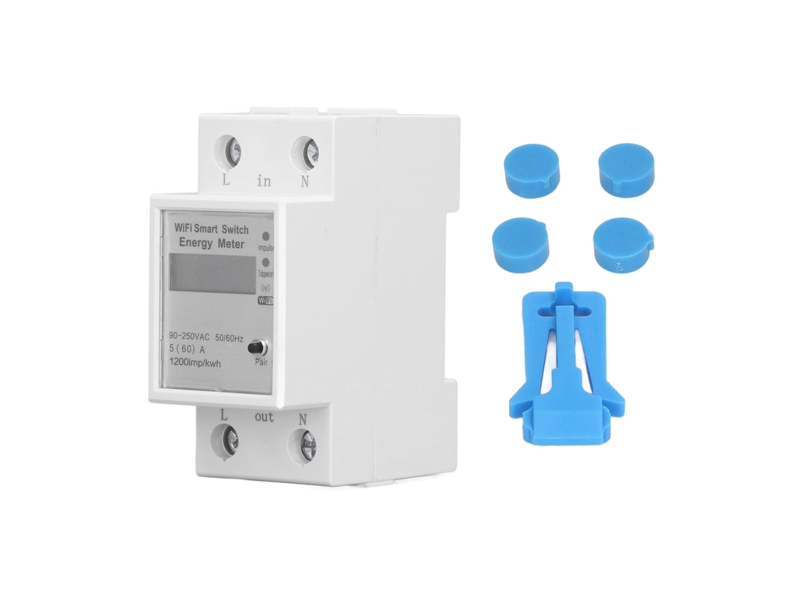 Medidor De Energía Inteligente Con Wi-fi, Control Por Voz Y Aplicación, Disyuntor Para Carril Din, 90-250 V