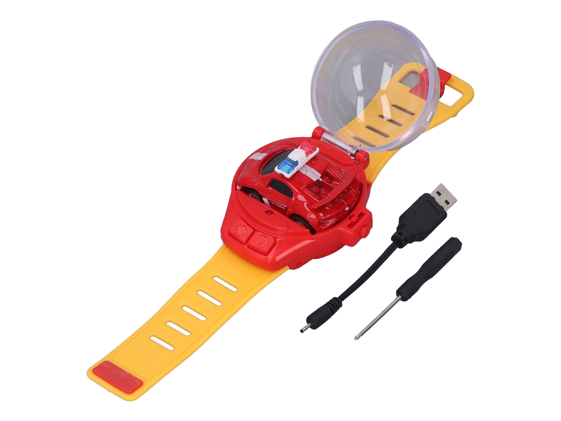 Mini coche teledirigido con reloj USB, rojo