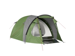 Tienda de campaña para 4 personas, 2 habitaciones, ventanas, puertas, suelo, gancho para el techo, 323x248x150cm, verde | Sin marca