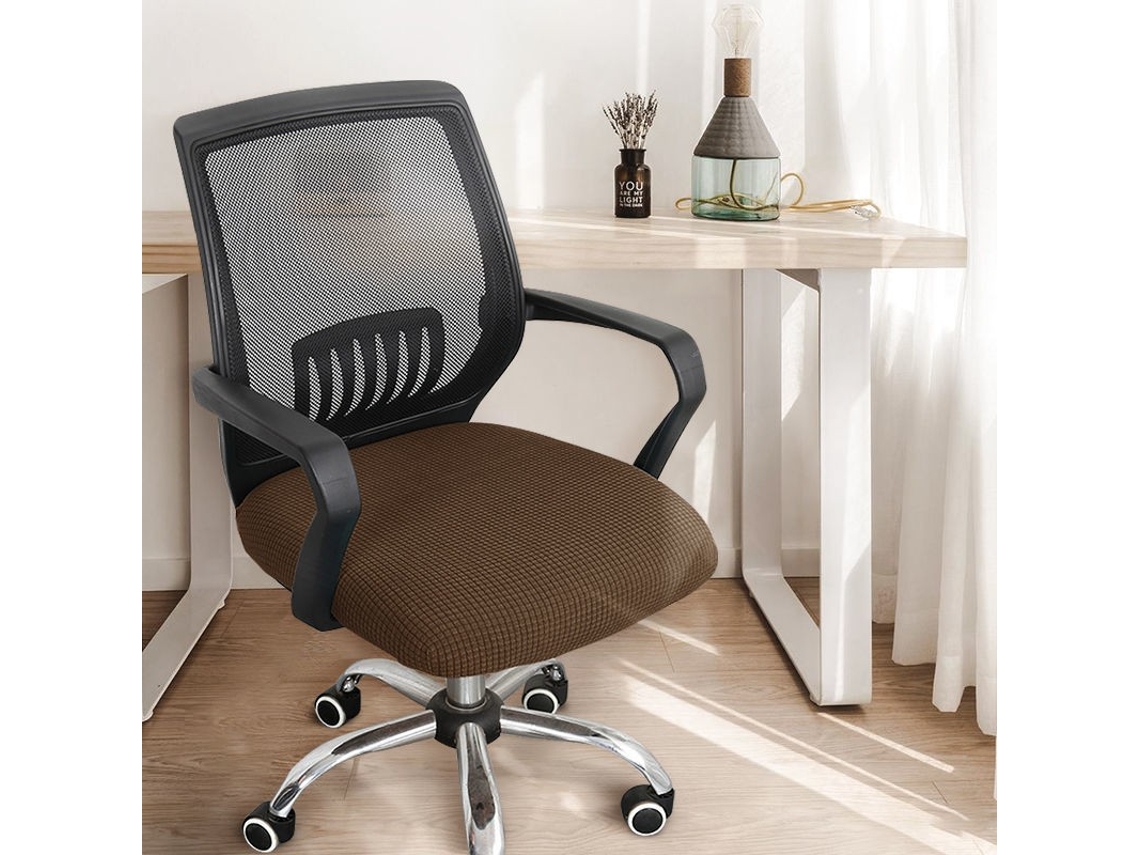 Fundas Elásticas Para Sillas Protectores De Cojines De Asiento Para Sillas De Oficina (marrón Oscuro) Chrui