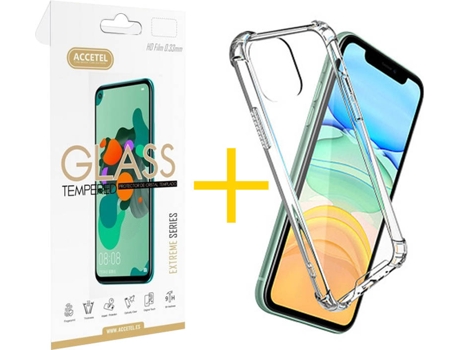 Kit Carcasa y Protector 1 X iPhone 11 Pro Skyhe Gel Reforzado Transparente