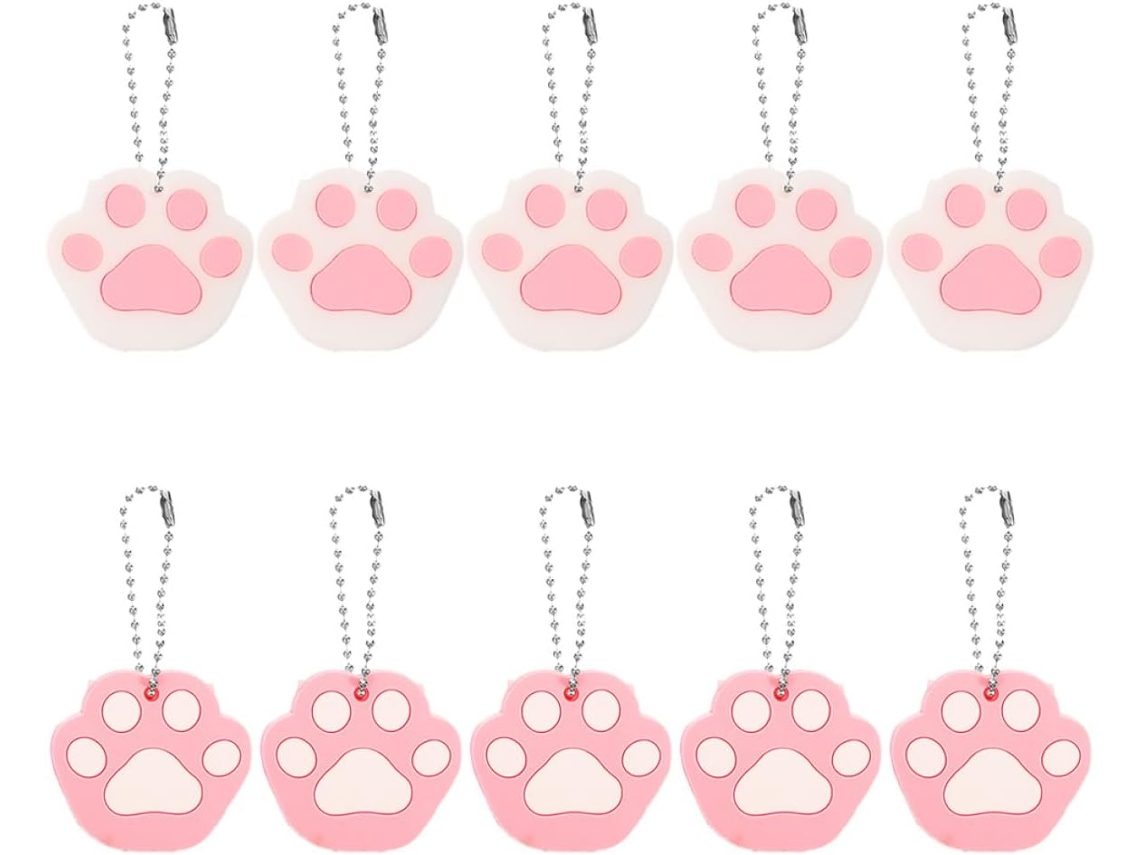 Protectores De Llaves Para Una Fácil Identificación, Paquete De 10, Pvc, Forma De Pata De Gato, Accesorios