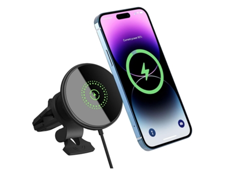 Cargador Coche Inalámbrico Compatible Magsafe Imán Teléfono Carga CHRONUS Negro