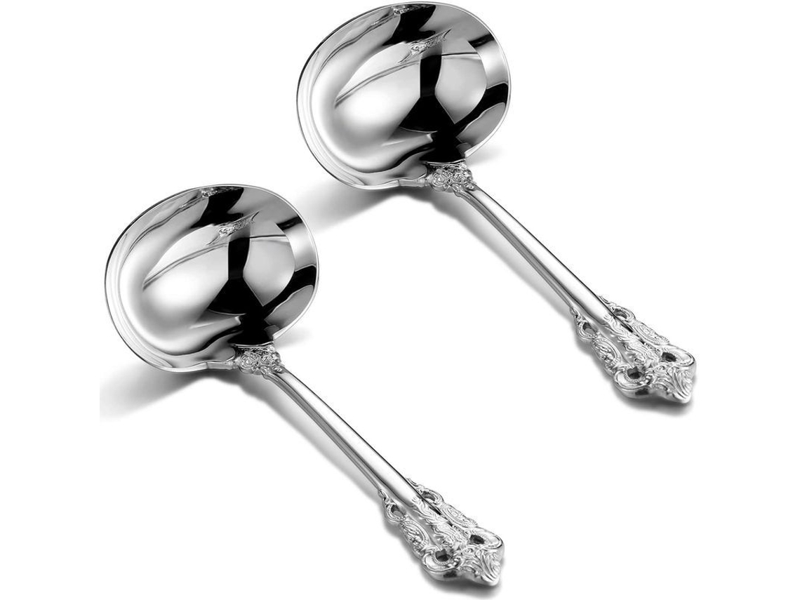 Juego De Cucharas Soperas De Acero Inoxidable 304, 2 Piezas, 16 Cm, Diseño Elegante Para Un Uso Práctico En La Cocina.
