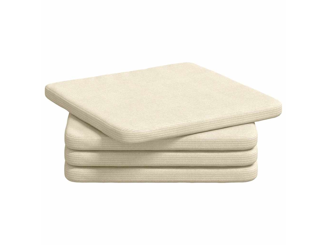 Cojines para asiento, 4 unidades, color crema, 40 x 40 x 3 cm, HARLANV1