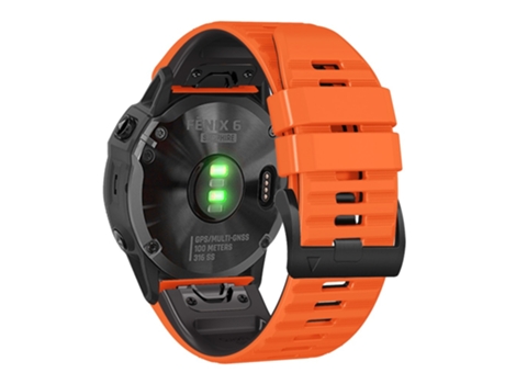 Correa de Silicona rayas horizontales ajustable para Garmin Tactix Delta/Enduro - naranja/negro