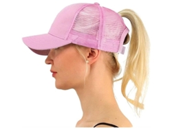 2026-2pcs Gorra Béisbol Unisex Con Cola De Caballo Mesh Para Exterior Sombrero De Sol Rosa Rosa