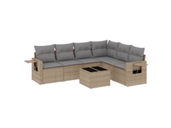 Maison Exclusive - Set Sofás De Jardín 7 Piezas Y Cojines Ratán Sintético Beige