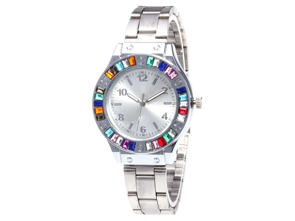 Reloj De Pulsera De Cuarzo De Moda Con Brazalete De Acero Para Mujer Y Hombre (plateado)