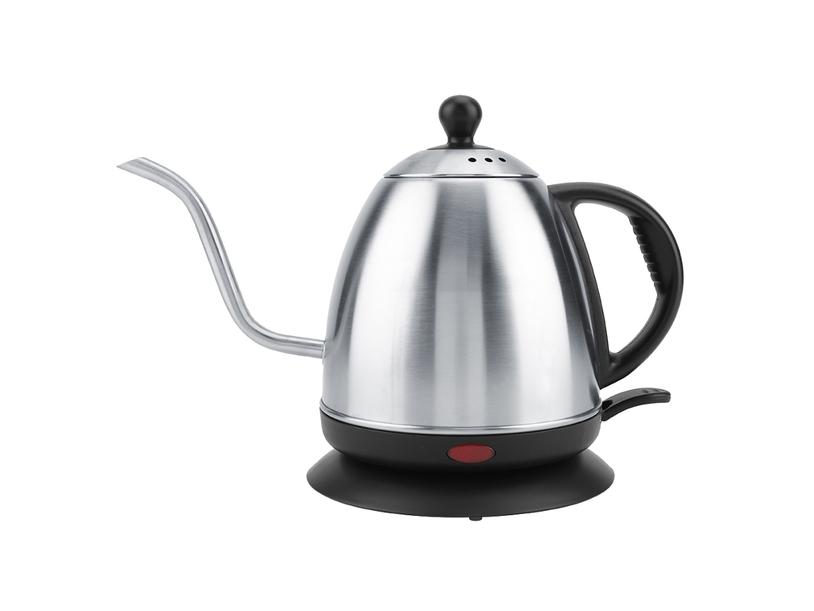 KOFIHETY Hervidor Eléctrico de Acero Inoxidable con Pico de Cisne 1L, Hervido Rápido, para Cafetera de Goteo (Enchufe UE)