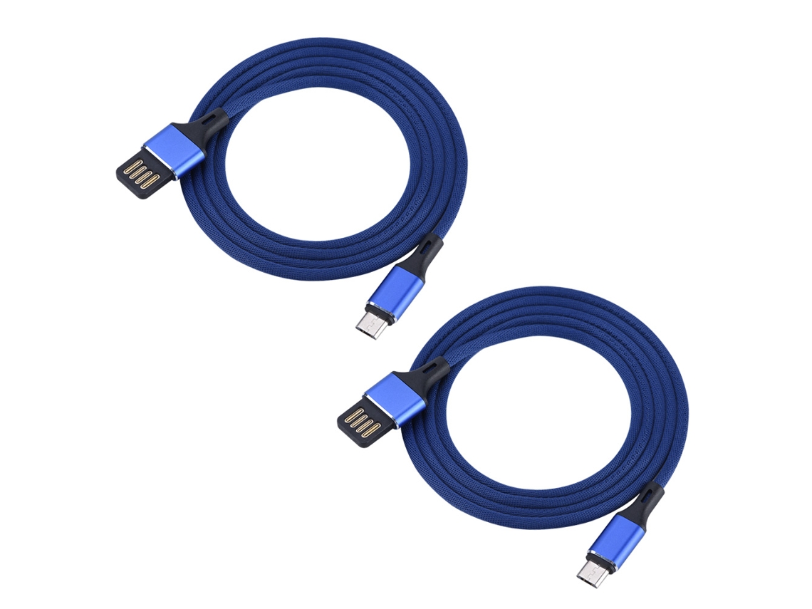 Cable De Datos (conector Doble, Carga Rápida) - Dos Piezas Por Venta, Usb De Micro Tejido