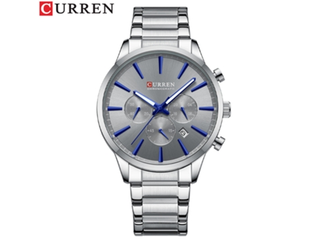 Relojes para Hombre con Reloj Informal de Acero Inoxidable y Metal, Reloj con Fecha en las manecillas para Hombre-Concha Blanca Gris LUUCOZK