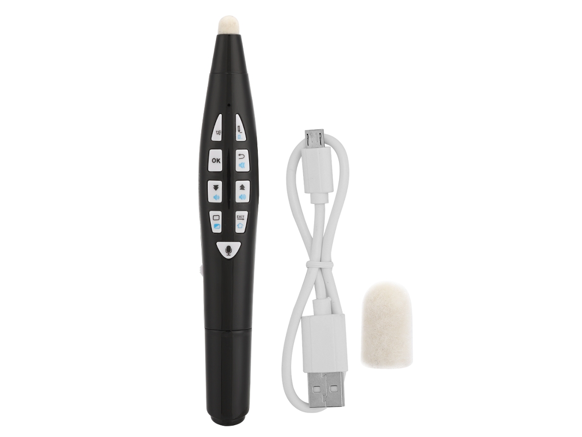 Lápiz óptico inalámbrico de 2,4 GHz para presentaciones PowerPoint con ratón y micrófono.