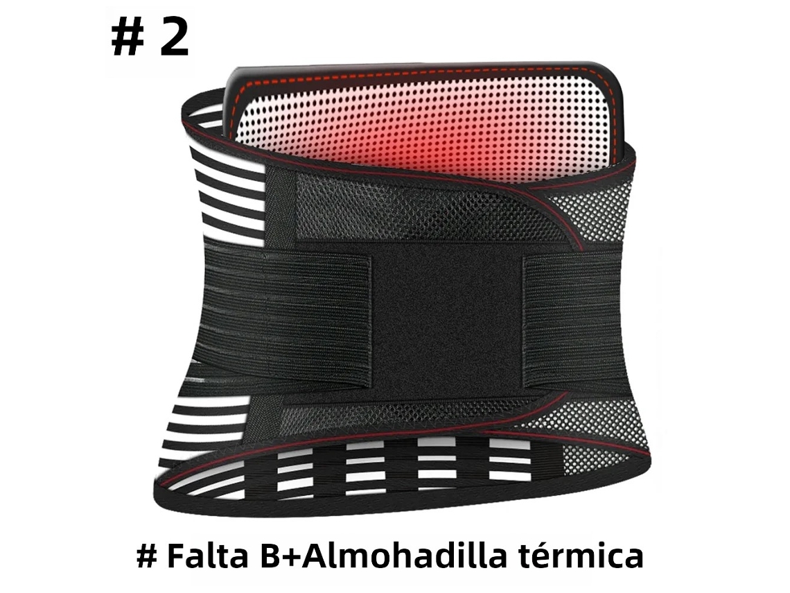 Cinturón de soporte lumbar para aliviar el dolor lumbar. Mdug (Negro, calefactable, talla S)