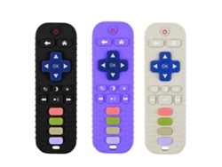 Set De 3 Juguetes Para La Dentición Del Bebé Con Control Remoto Y Forma, Para Bebés De 3 A 18 Meses (negro, Gris, Morado) Czhhmart